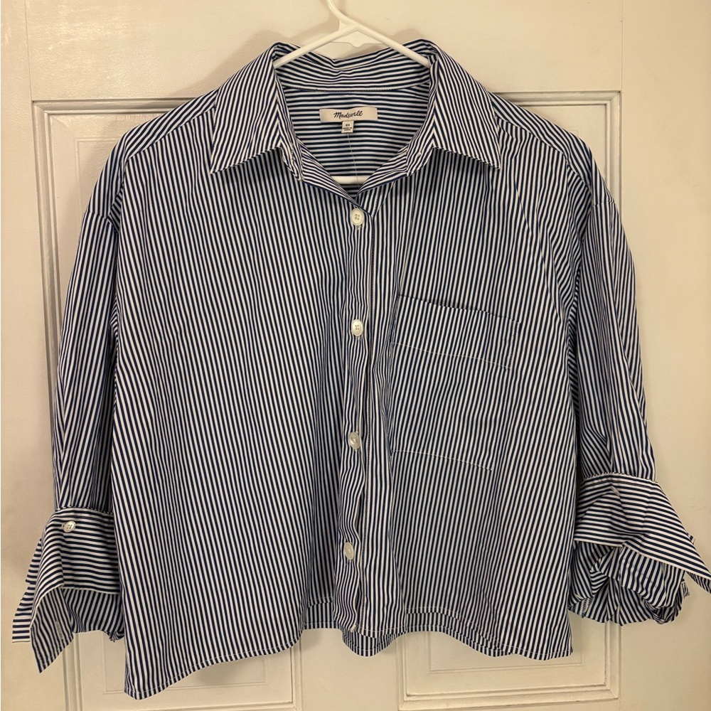 Madewell Blue and White Striped Shirt